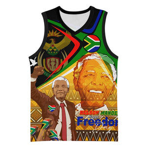 South Africa Heritage Nelson Mandela Basketball Jersey Happy Freedom Day Victory Art - African Pride