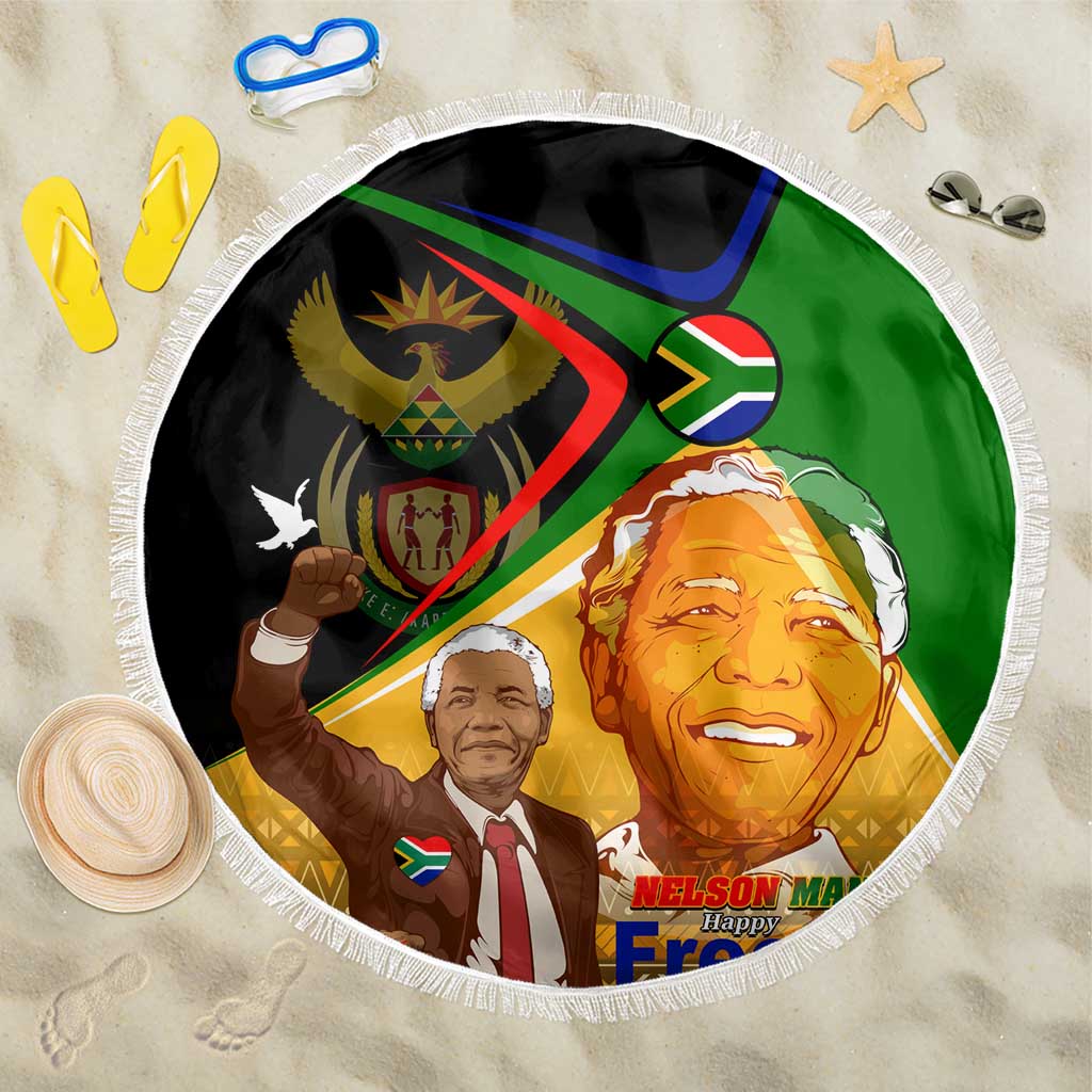 South Africa Heritage Nelson Mandela Beach Blanket Happy Freedom Day Victory Art