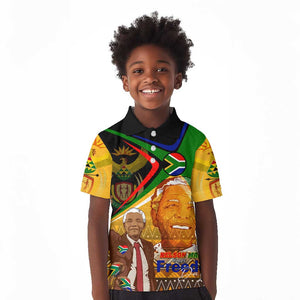 South Africa Heritage Nelson Mandela Kid Polo Shirt Happy Freedom Day Victory Art