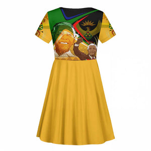 South Africa Heritage Nelson Mandela Kid Short Sleeve Dress Happy Freedom Day Victory Art
