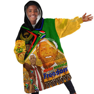 South Africa Heritage Nelson Mandela Kid Wearable Blanket Hoodie Happy Freedom Day Victory Art
