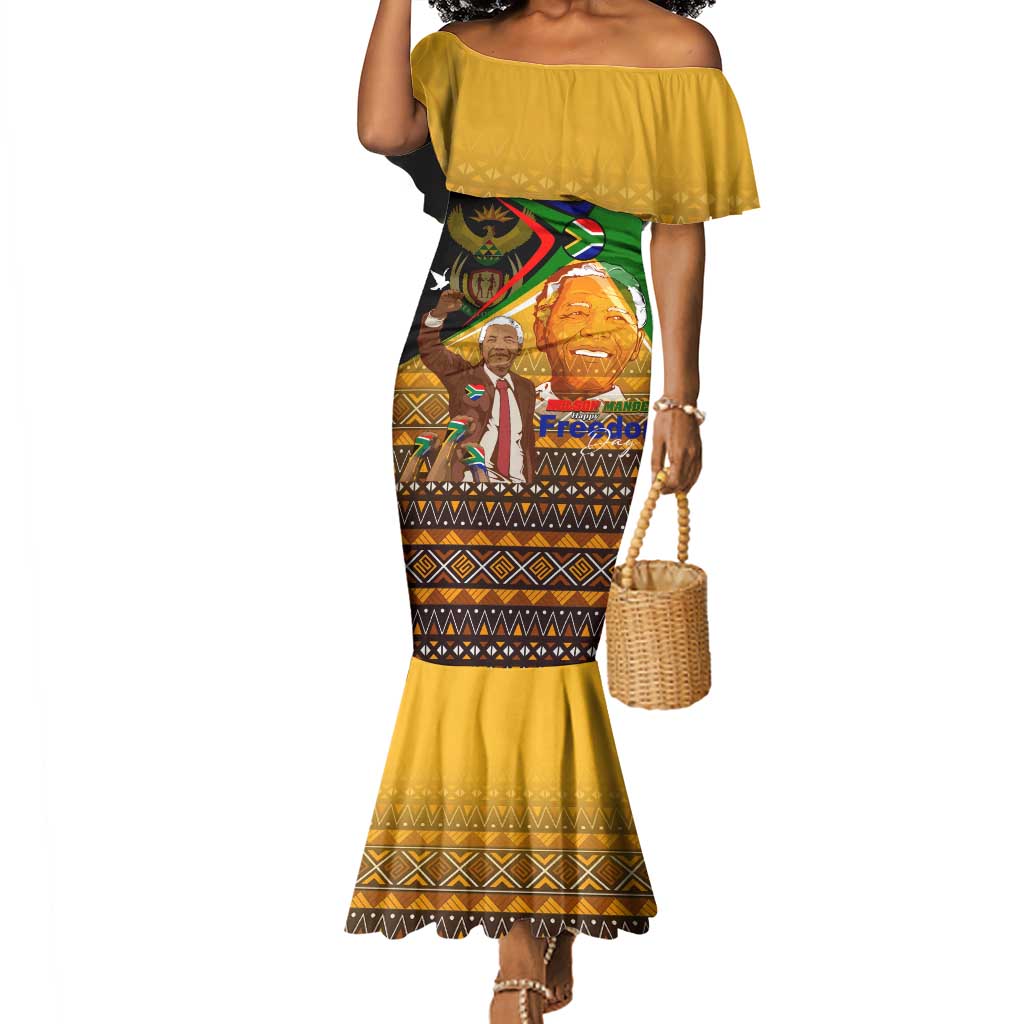 South Africa Heritage Nelson Mandela Mermaid Dress Happy Freedom Day Victory Art