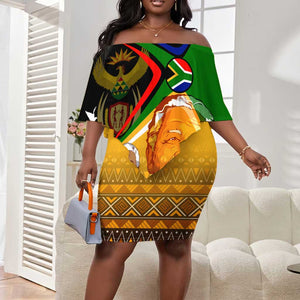 South Africa Heritage Nelson Mandela Off Shoulder Short Dress Happy Freedom Day Victory Art