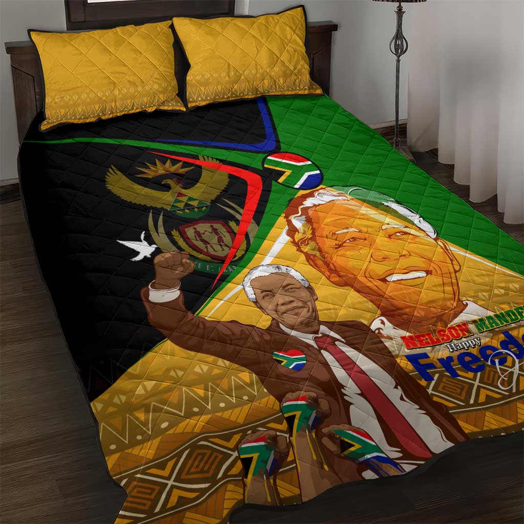 South Africa Heritage Nelson Mandela Quilt Bed Set Happy Freedom Day Victory Art