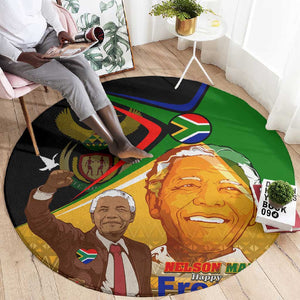 South Africa Heritage Nelson Mandela Round Carpet Happy Freedom Day Victory Art