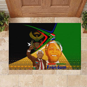 South Africa Heritage Nelson Mandela Rubber Doormat Happy Freedom Day Victory Art