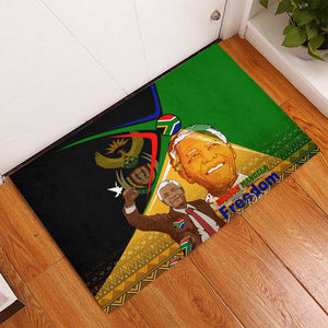 South Africa Heritage Nelson Mandela Rubber Doormat Happy Freedom Day Victory Art