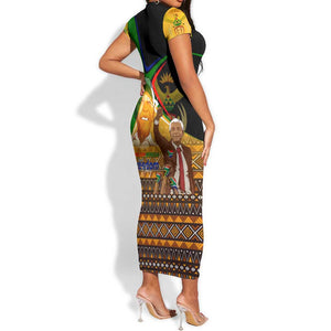 South Africa Heritage Nelson Mandela Short Sleeve Bodycon Dress Happy Freedom Day Victory Art DT02