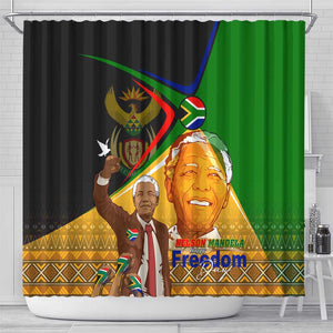 South Africa Heritage Nelson Mandela Shower Curtain Happy Freedom Day Victory Art