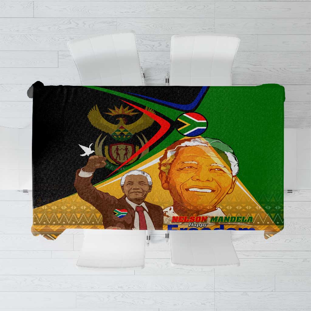 South Africa Heritage Nelson Mandela Tablecloth Happy Freedom Day Victory Art