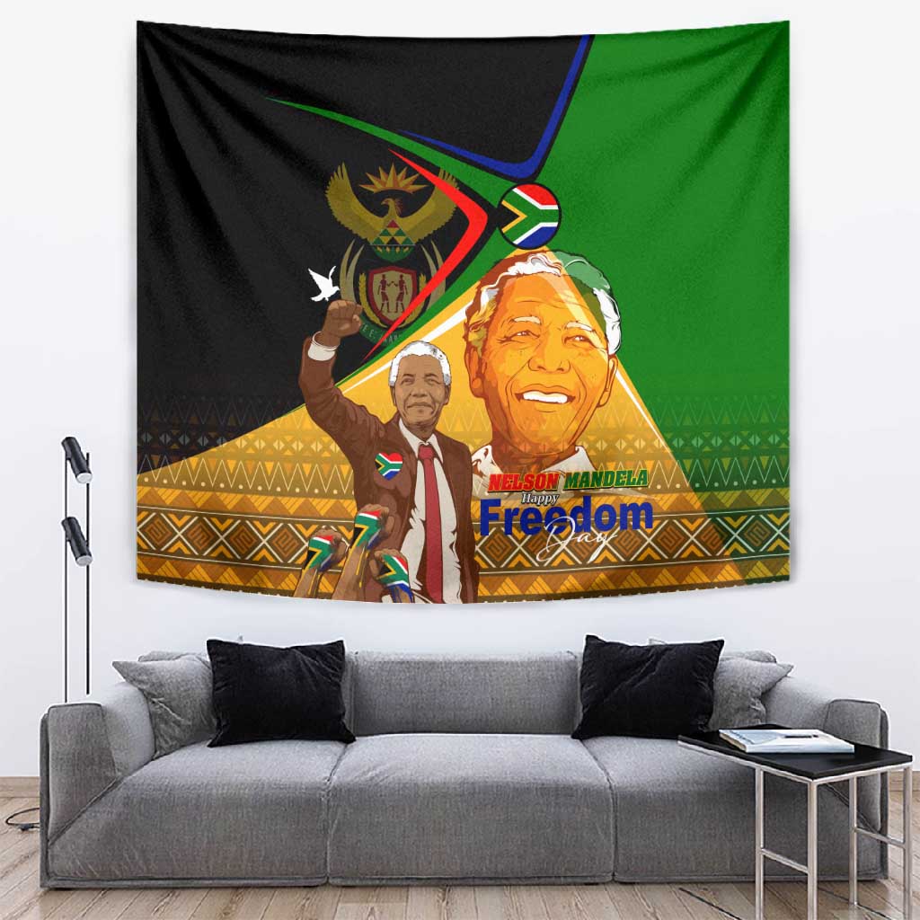 South Africa Heritage Nelson Mandela Tapestry Happy Freedom Day Victory Art