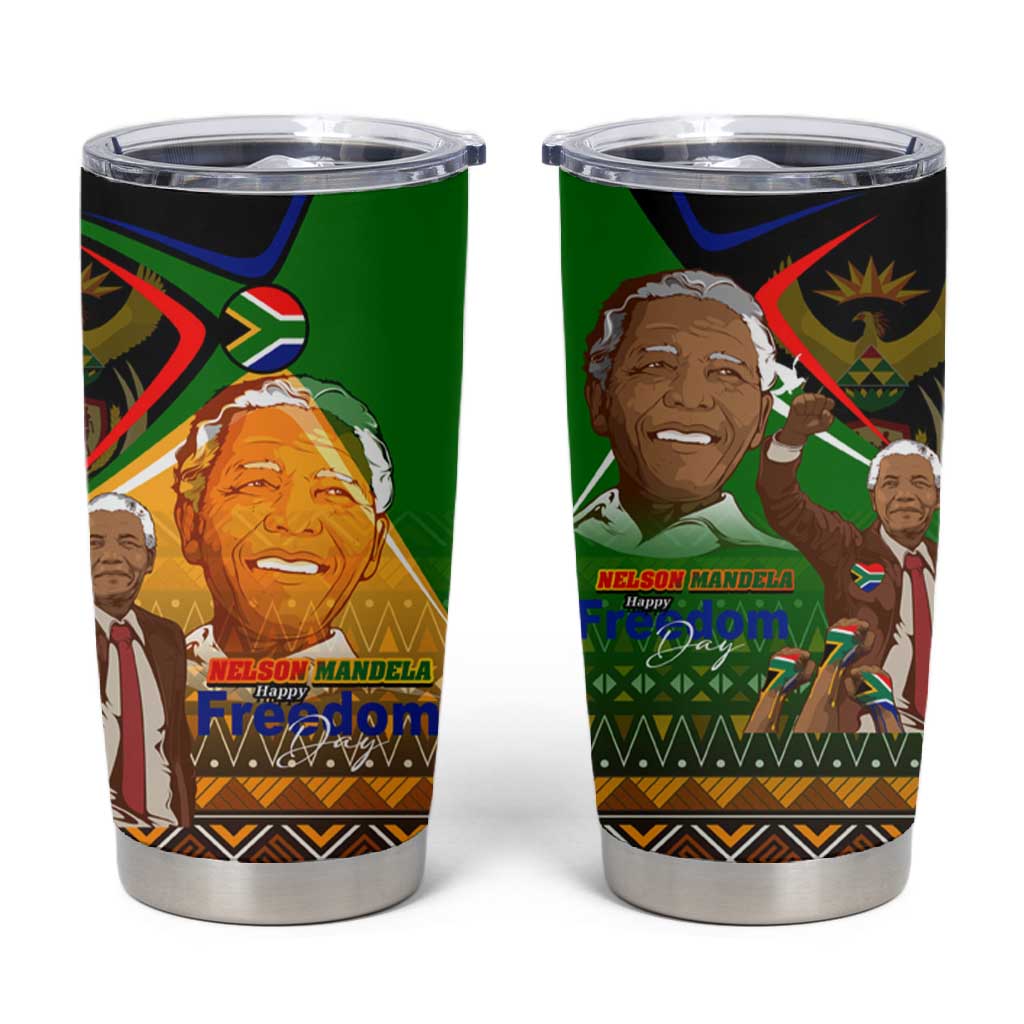 South Africa Heritage Nelson Mandela Tumbler Cup Happy Freedom Day Victory Art
