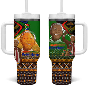 South Africa Heritage Nelson Mandela Tumbler With Handle Happy Freedom Day Victory Art