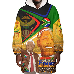 South Africa Heritage Nelson Mandela Wearable Blanket Hoodie Happy Freedom Day Victory Art