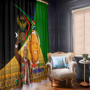 South Africa Heritage Nelson Mandela Window Curtain Happy Freedom Day Victory Art