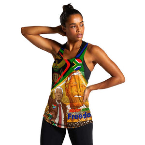 South Africa Heritage Nelson Mandela Women Racerback Tank Happy Freedom Day Victory Art
