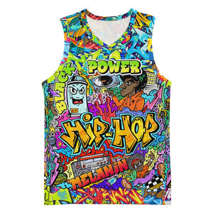 Hip Hop Graffiti Art Basketball Jersey Black Power - African Pride
