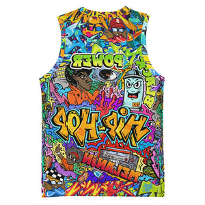 Hip Hop Graffiti Art Basketball Jersey Black Power - African Pride