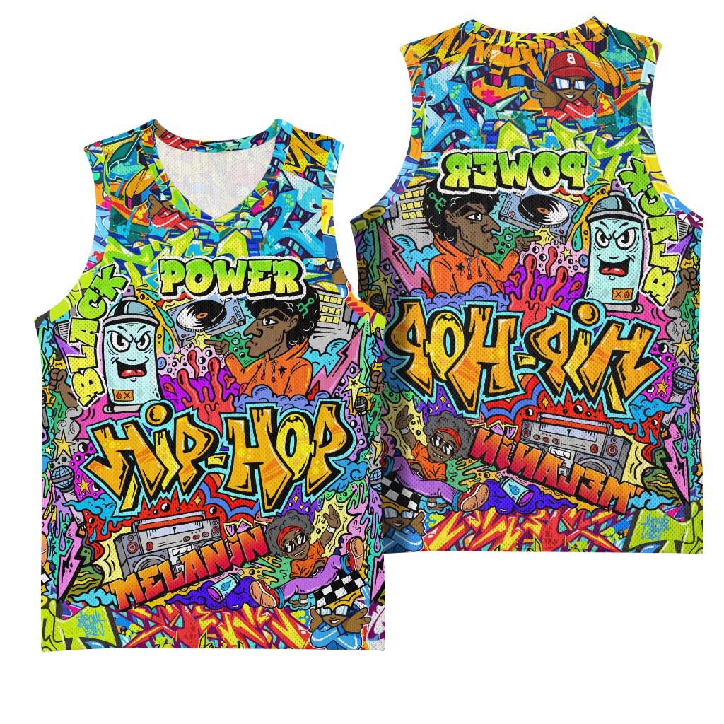 Hip Hop Graffiti Art Basketball Jersey Black Power - African Pride