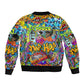 Hip Hop Graffiti Art Bomber Jacket Black Power