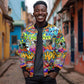 Hip Hop Graffiti Art Bomber Jacket Black Power