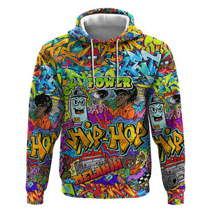 Hip Hop Graffiti Art Hoodie Black Power