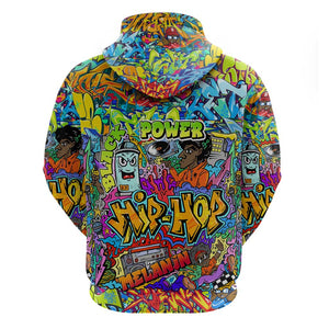 Hip Hop Graffiti Art Hoodie Black Power