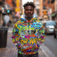 Hip Hop Graffiti Art Hoodie Black Power