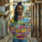 Hip Hop Graffiti Art Hoodie Black Power