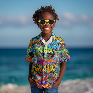 Hip Hop Graffiti Art Kid Hawaiian Shirt Black Power