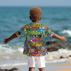 Hip Hop Graffiti Art Kid Hawaiian Shirt Black Power