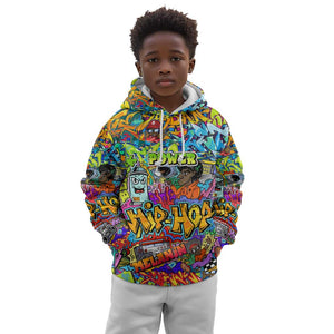 Hip Hop Graffiti Art Kid Hoodie Black Power