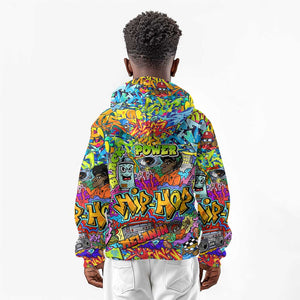 Hip Hop Graffiti Art Kid Hoodie Black Power