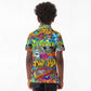 Hip Hop Graffiti Art Kid Polo Shirt Black Power