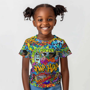 Hip Hop Graffiti Art Kid T shirt Black Power