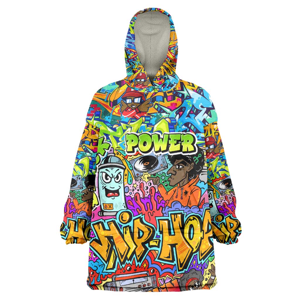 Hip Hop Graffiti Art KId Wearable Blanket Hoodie Black Power
