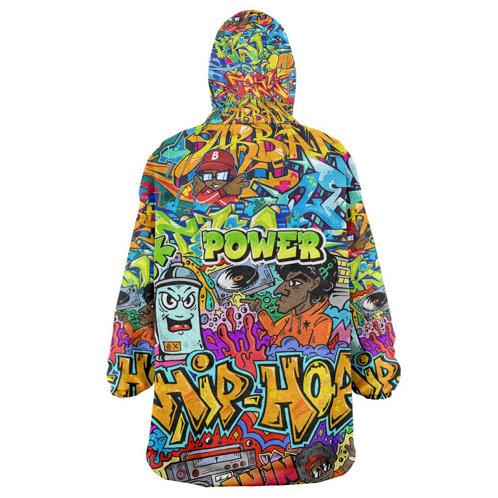 Hip Hop Graffiti Art KId Wearable Blanket Hoodie Black Power