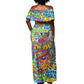 Hip Hop Graffiti Art Off Shoulder Maxi Dress Black Power