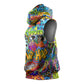 Hip Hop Graffiti Art Sleeveless Hoodie Black Power - African Pride