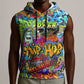 Hip Hop Graffiti Art Sleeveless Hoodie Black Power - African Pride