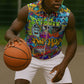 Hip Hop Graffiti Art Sleeveless Zip Hoodie Black Power - African Pride