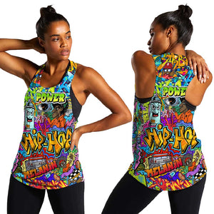 Hip Hop Graffiti Art Women Racerback Tank Black Power