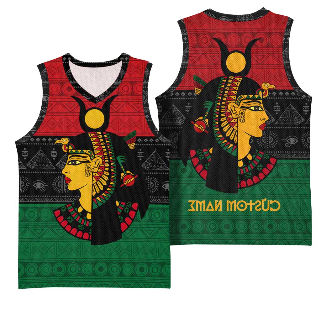 Personalized Queen of Egypt Basketball Jersey in Pan-African Colors - African Pride