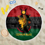 Personalized Queen of Egypt Beach Blanket in Pan-African Colors