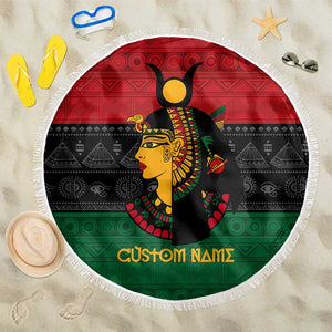 Personalized Queen of Egypt Beach Blanket in Pan-African Colors