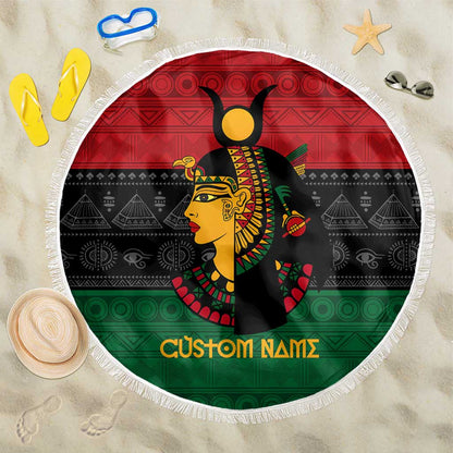 Personalized Queen of Egypt Beach Blanket in Pan-African Colors