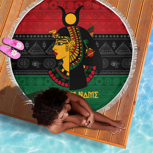 Personalized Queen of Egypt Beach Blanket in Pan-African Colors