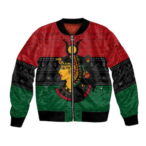 Personalized Queen of Egypt Bomber Jacket in Pan-African Colors