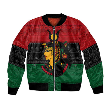 Personalized Queen of Egypt Bomber Jacket in Pan-African Colors