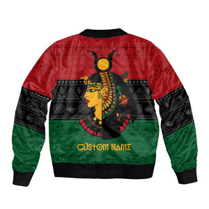 Personalized Queen of Egypt Bomber Jacket in Pan-African Colors